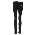 Dolce & Gabbana Black Cotton Tattered Skinny Denim Jeans