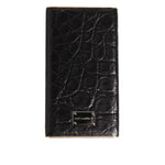 Dolce & Gabbana Black Leather Exotic Skin 3000mAh Power Bank Charger USB SMY10714