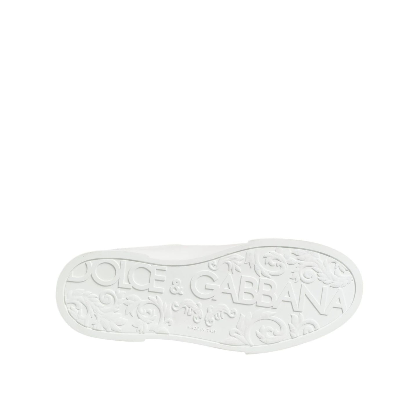 Dolce & Gabbana Black White Leather Portofino Sneaker Shoes