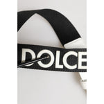 Dolce & Gabbana Black White Metal DG Logo Buckle Belt