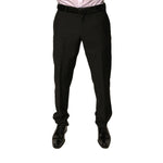 Dolce & Gabbana Black Wool Tapered Formal Dress Pants