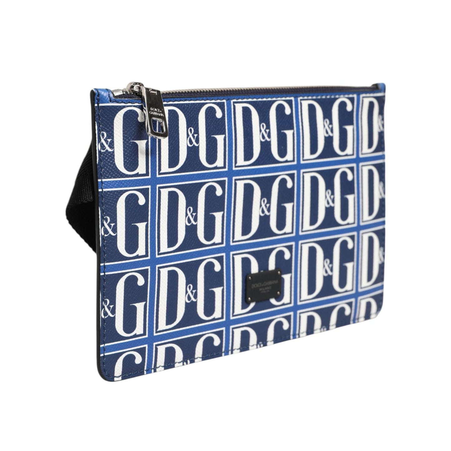 Dolce & Gabbana Blue White Leather D&G Logo Plaque Crossbody Borse Bag
