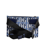 Dolce & Gabbana Blue White Leather D&G Logo Plaque Crossbody Borse Bag