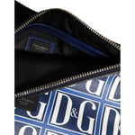 Dolce & Gabbana Blue White Leather D&G Logo Plaque Crossbody Borse Bag