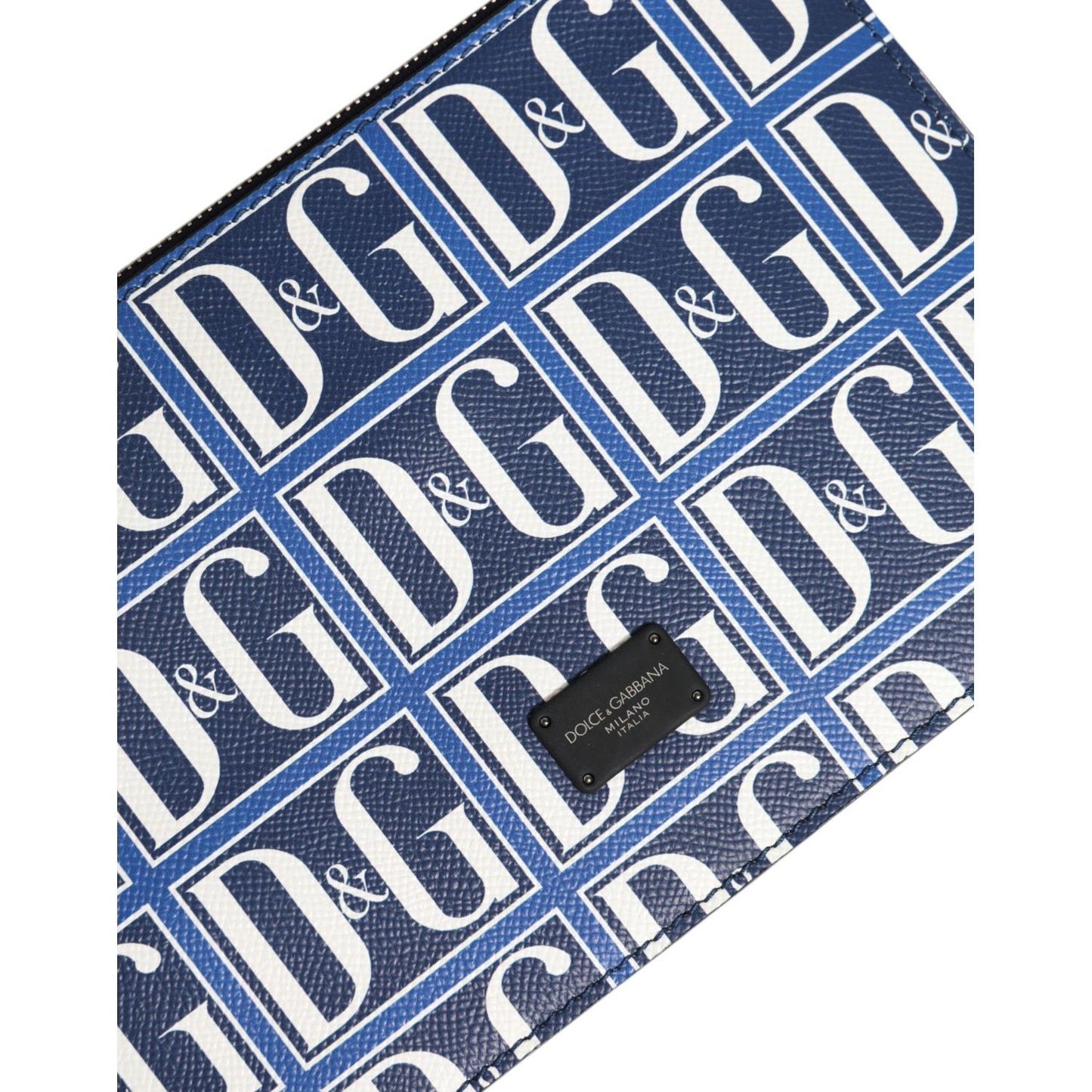 Dolce & Gabbana Blue White Leather D&G Logo Plaque Crossbody Borse Bag