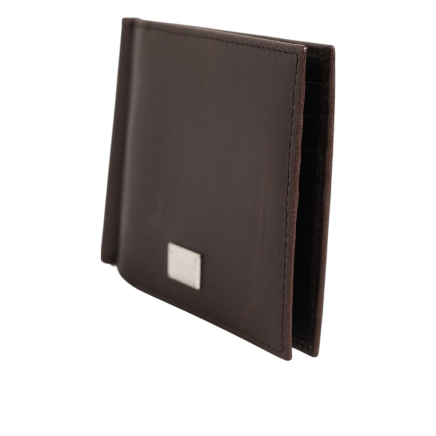 Dolce & Gabbana Brown Leather DG Logo Engrave Bifold Card Holder Wallet SMY11258