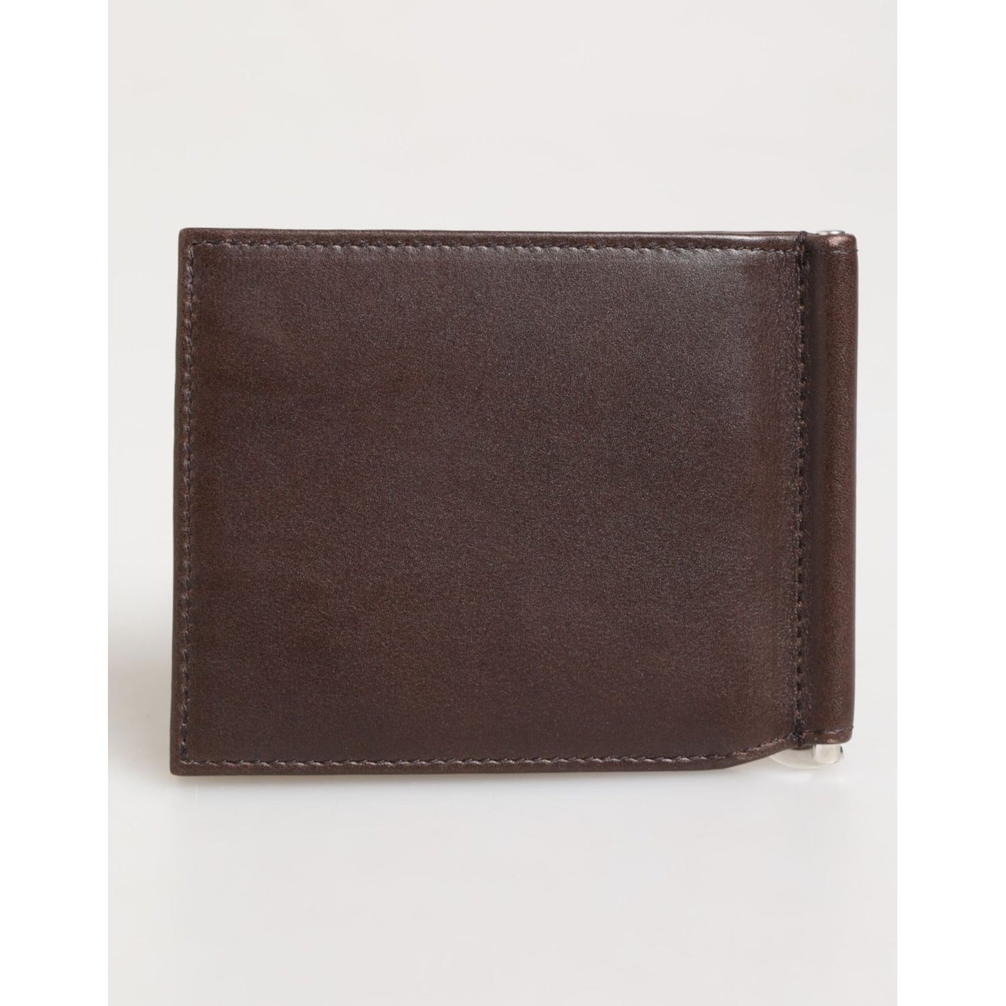 Dolce & Gabbana Brown Leather DG Logo Engrave Bifold Card Holder Wallet SMY11258