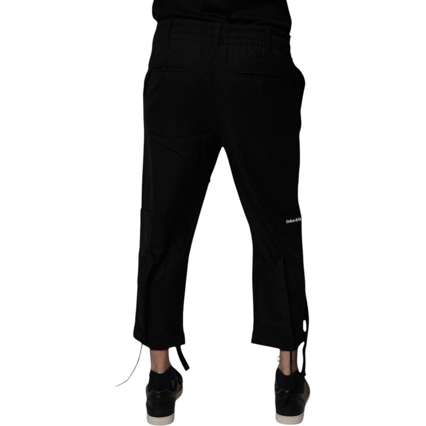 Dolce & Gabbana Black Polyester Men Cropped Pants PAN75035-44