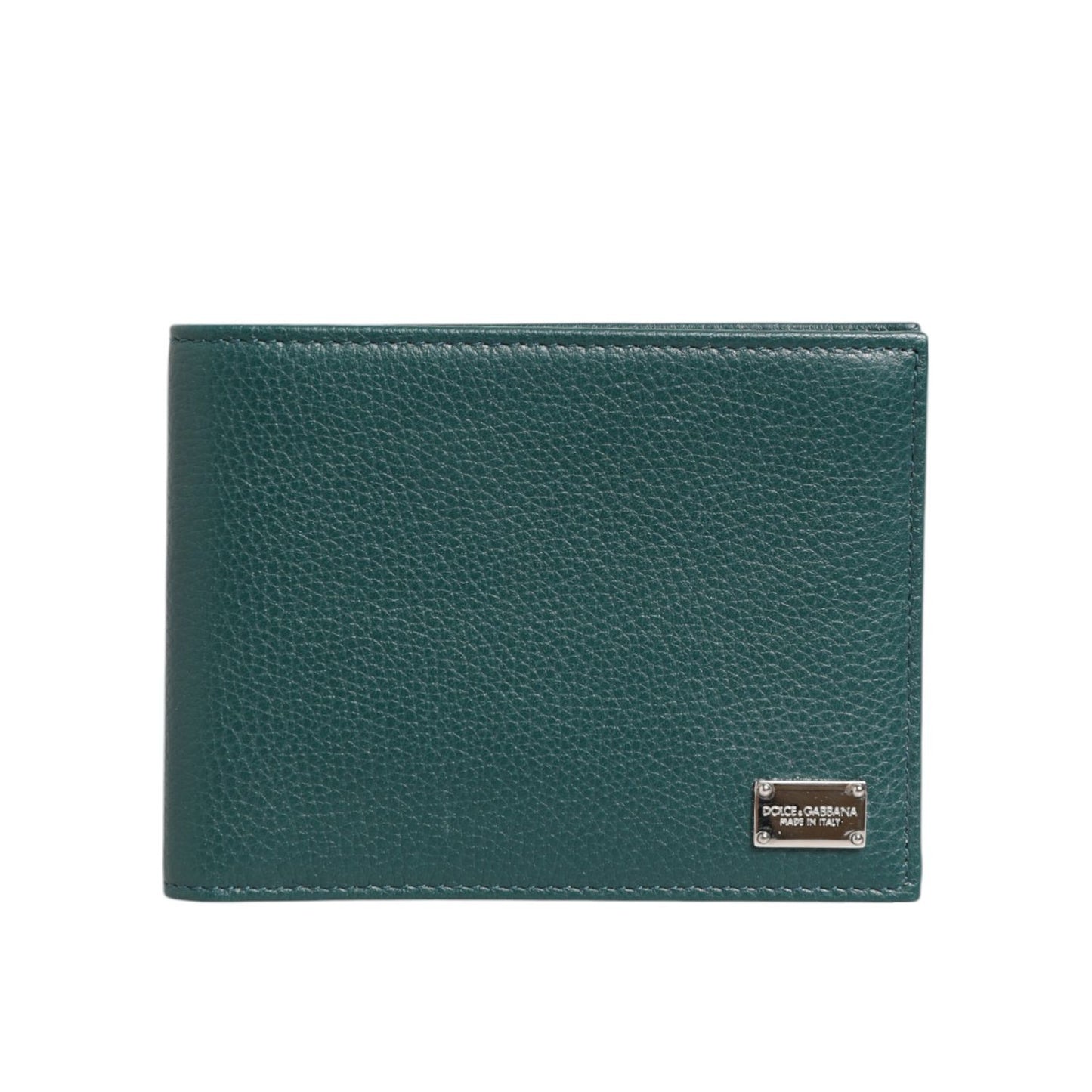 Dolce & Gabbana Green Leather DG Logo Engrave Men Bifold Card Holder Wallet SMY11277