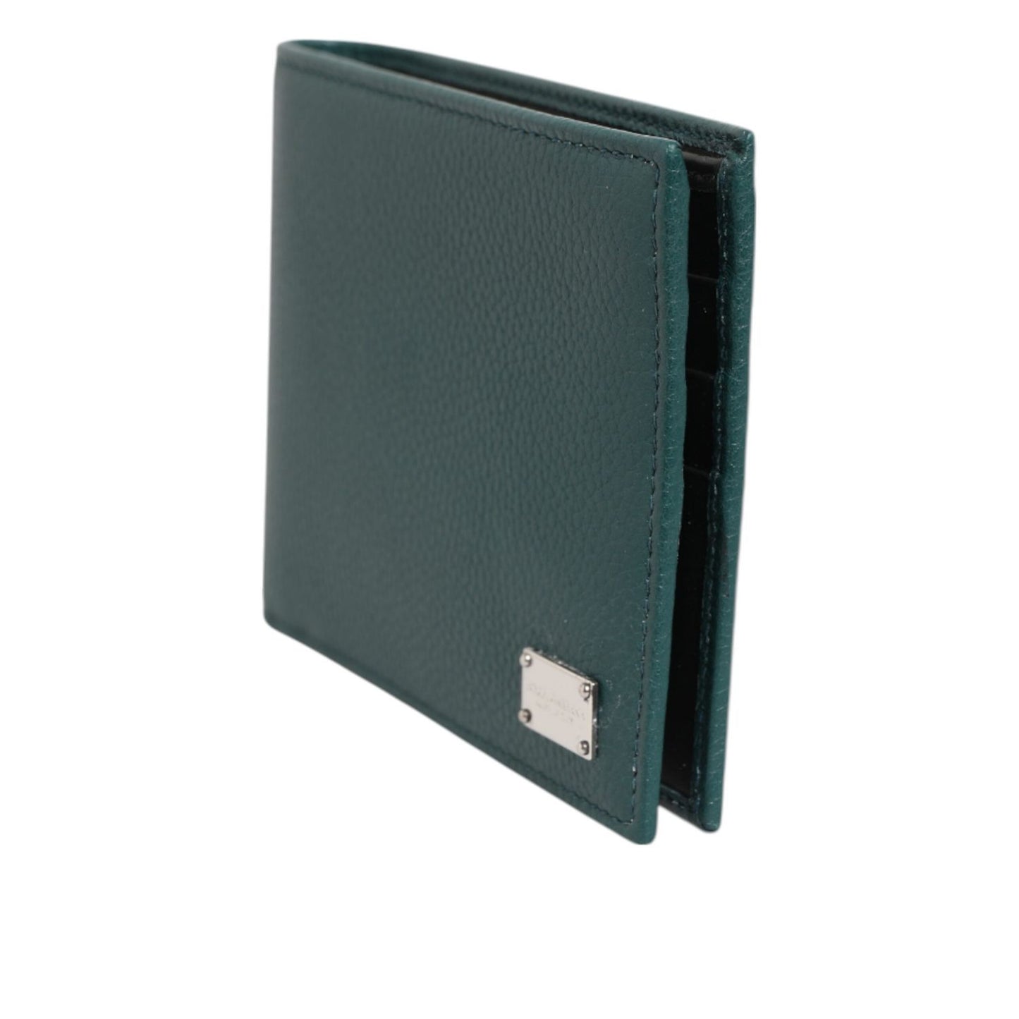 Dolce & Gabbana Green Leather DG Logo Engrave Men Bifold Card Holder Wallet SMY11277