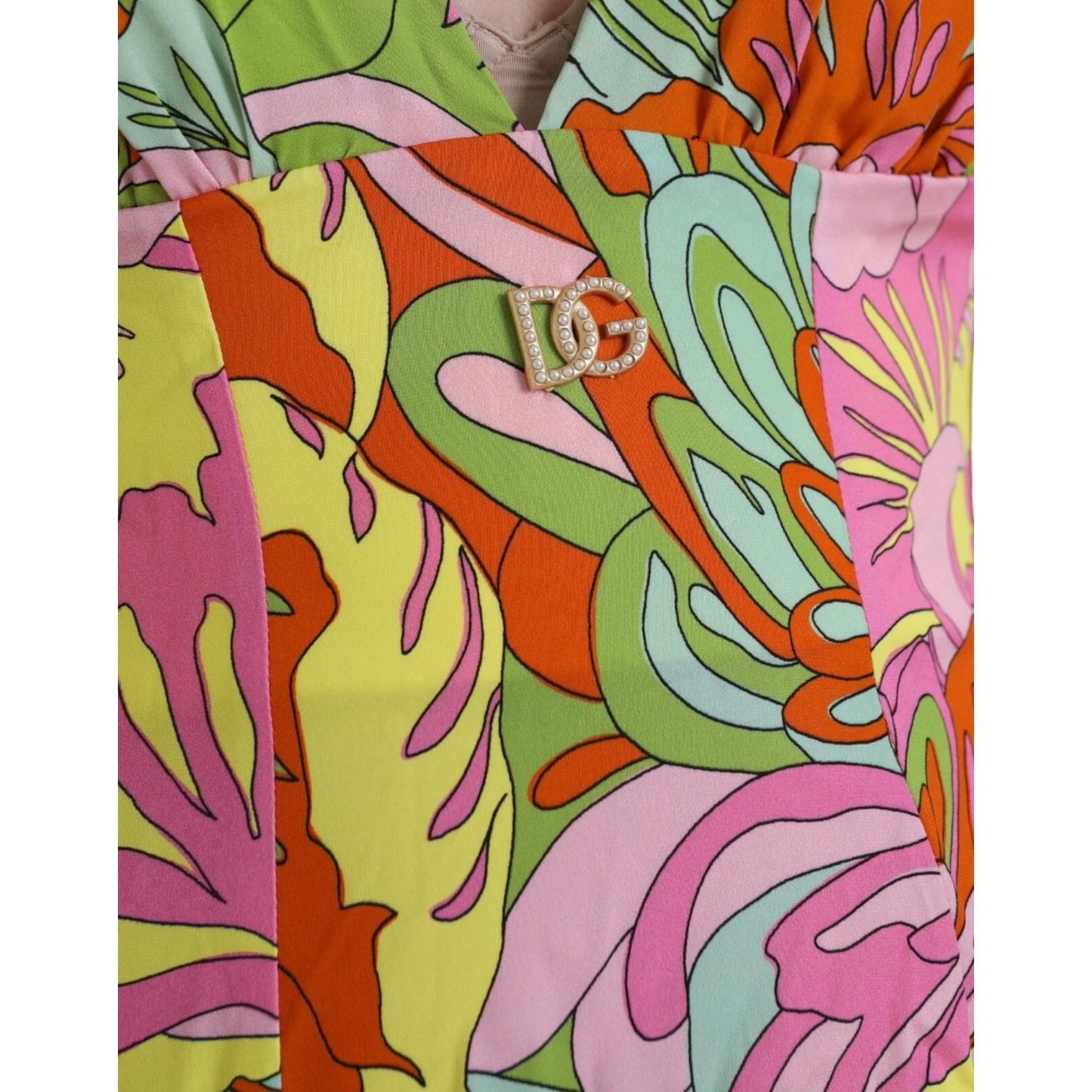 Dolce & Gabbana Multicolor Floral Silk Flared Mini Dress