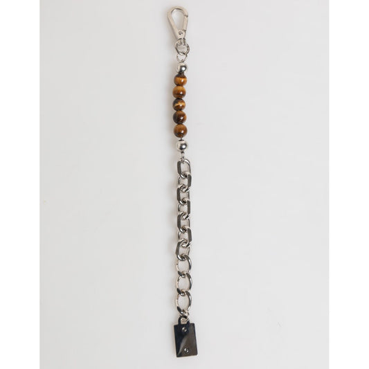 Dolce & Gabbana Silver Chain Brass Beaded Lobster Clasp Logo Men Bracelet