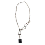Dolce & Gabbana Silver Tone Metal Chain DG Logo Pendant Men Necklace SMY11024