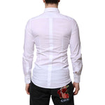 Dolce & Gabbana White Cotton GOLD Long Sleeves Dress Shirt