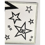 Dolce & Gabbana White Leather DG Star Logo Bifold Card Holder Wallet SMY11051