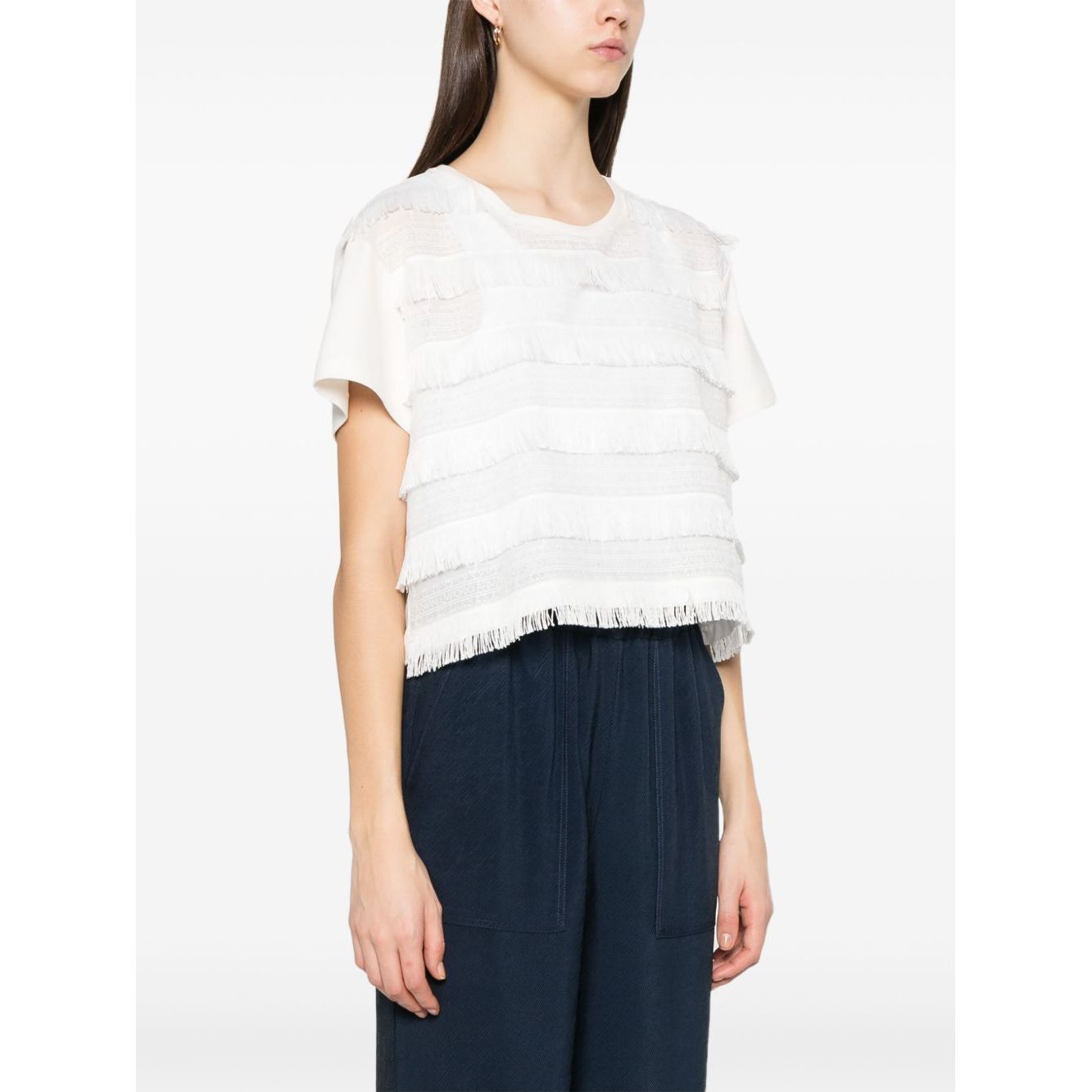 Emporio Armani T-shirt with fringes Topwear
