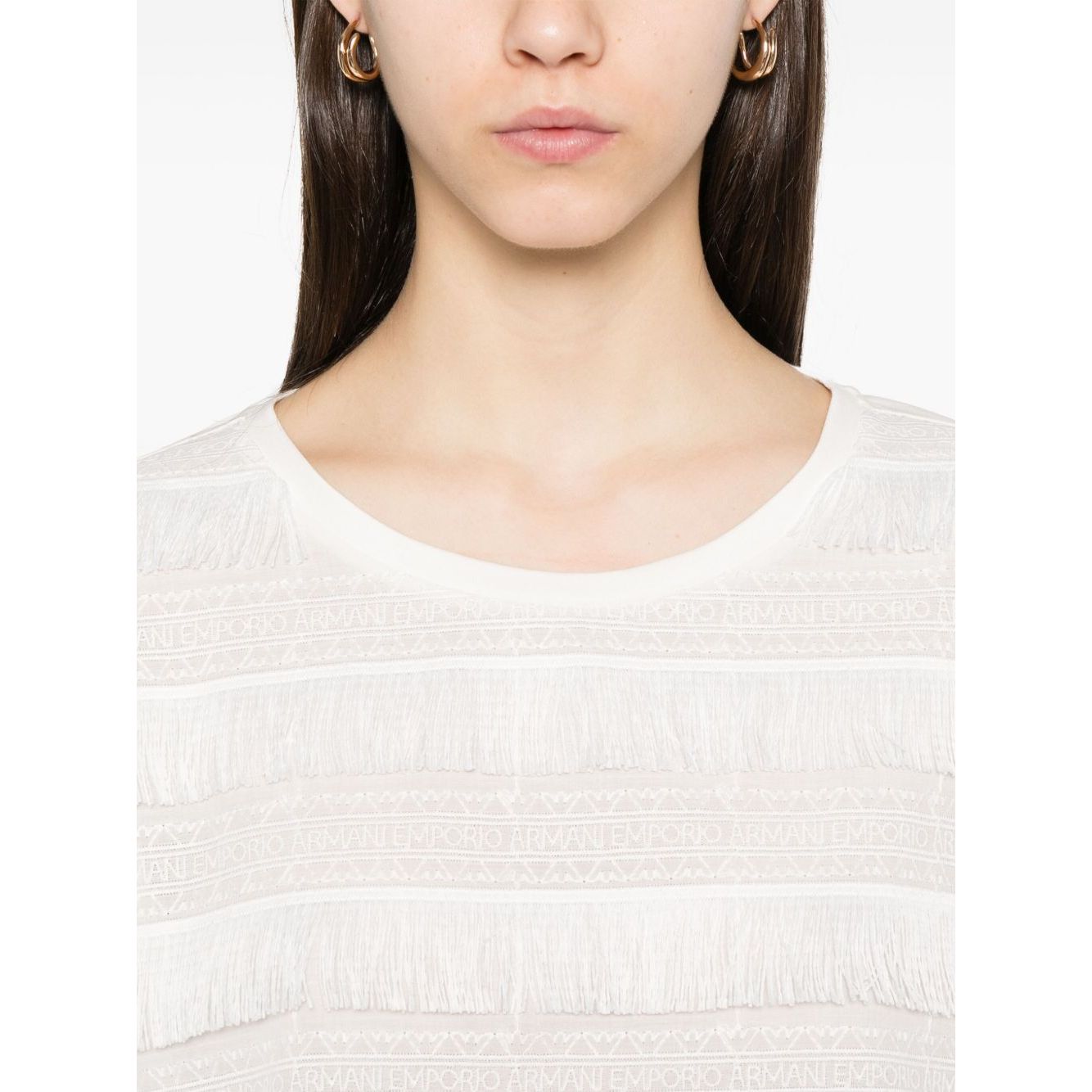 Emporio Armani T-shirt with fringes Topwear