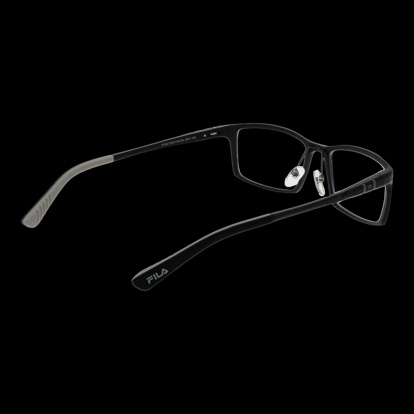 Gent's eyewear featuring FILA MOD. VFI027 550531 stylish glasses with sleek black design on a black background.
