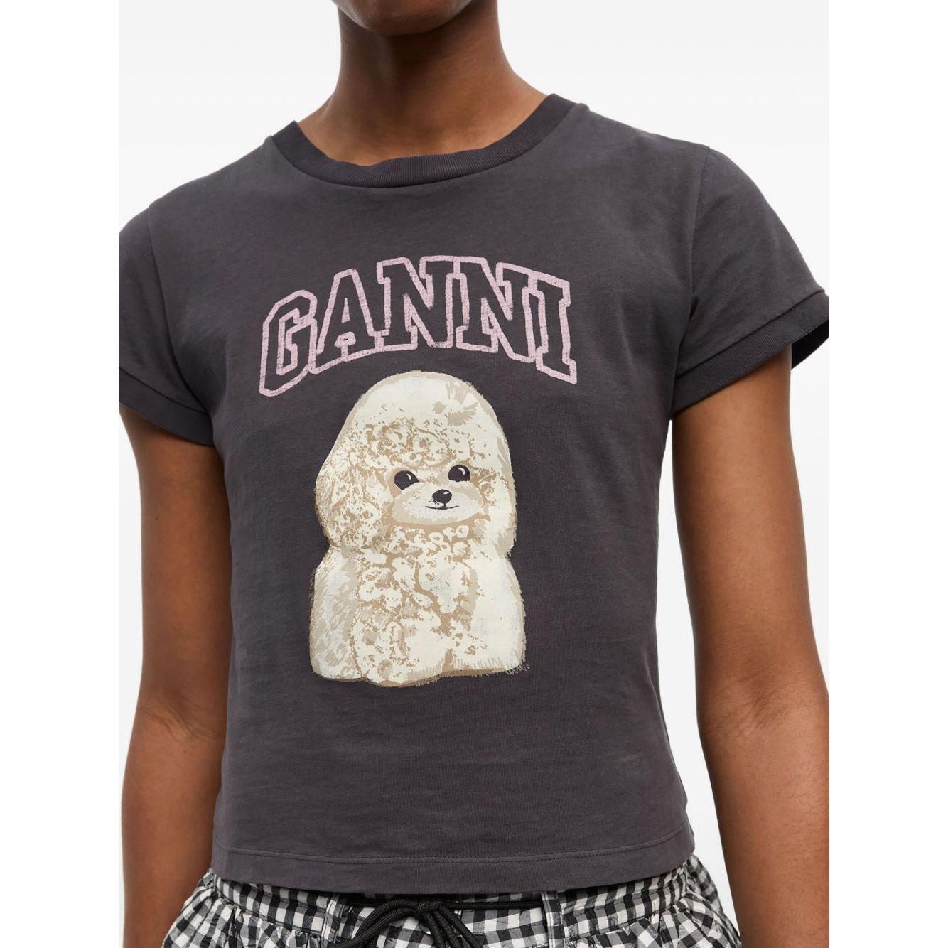 GANNI T-shirts and Polos Grey Topwear