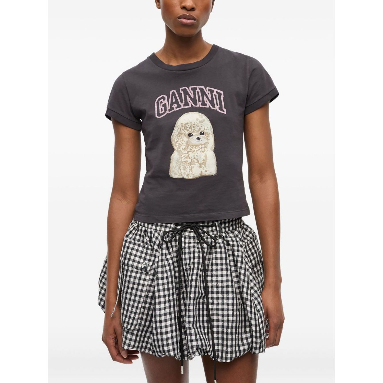 GANNI T-shirts and Polos Grey Topwear