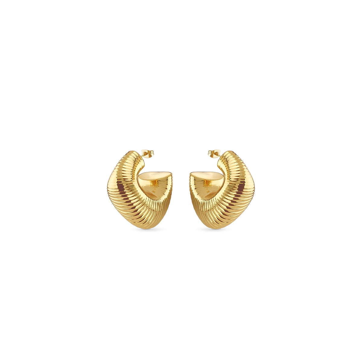 GUESS JEWELS JEWELRY Mod. JUBE05333JWYGT-U gold hoop earrings on white background