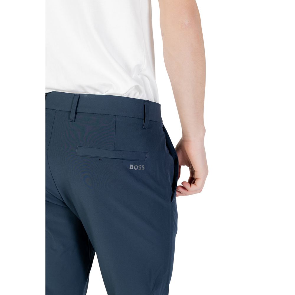 Hugo Boss Blue Polyester Skinny Pants