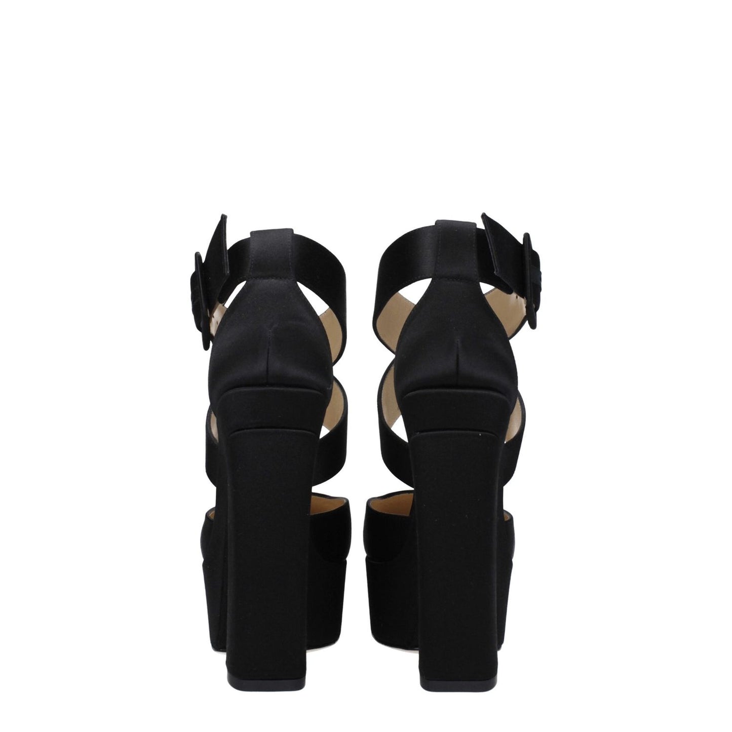 Jimmy Choo Black Satin Platforms