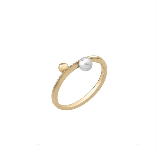 MAJORICA JEWELRY Mod. 15479.01.1.913.010.1 gold ring with pearl accent