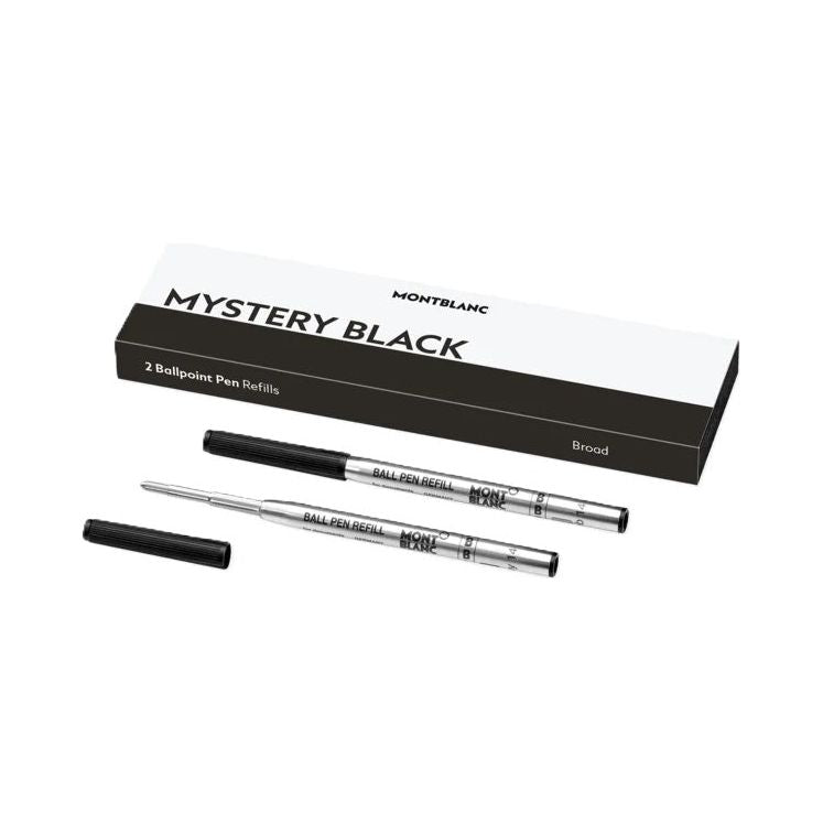 MONTBLANC Mod. MISTERY BLACK - عبوات أقلام حبر جاف - عريض - قطعتان