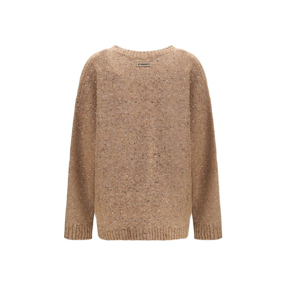 PINKO Bouclé fabric Cardigan with rhinestones