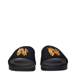 Palm Angels Black Fabric Slippers Sandals