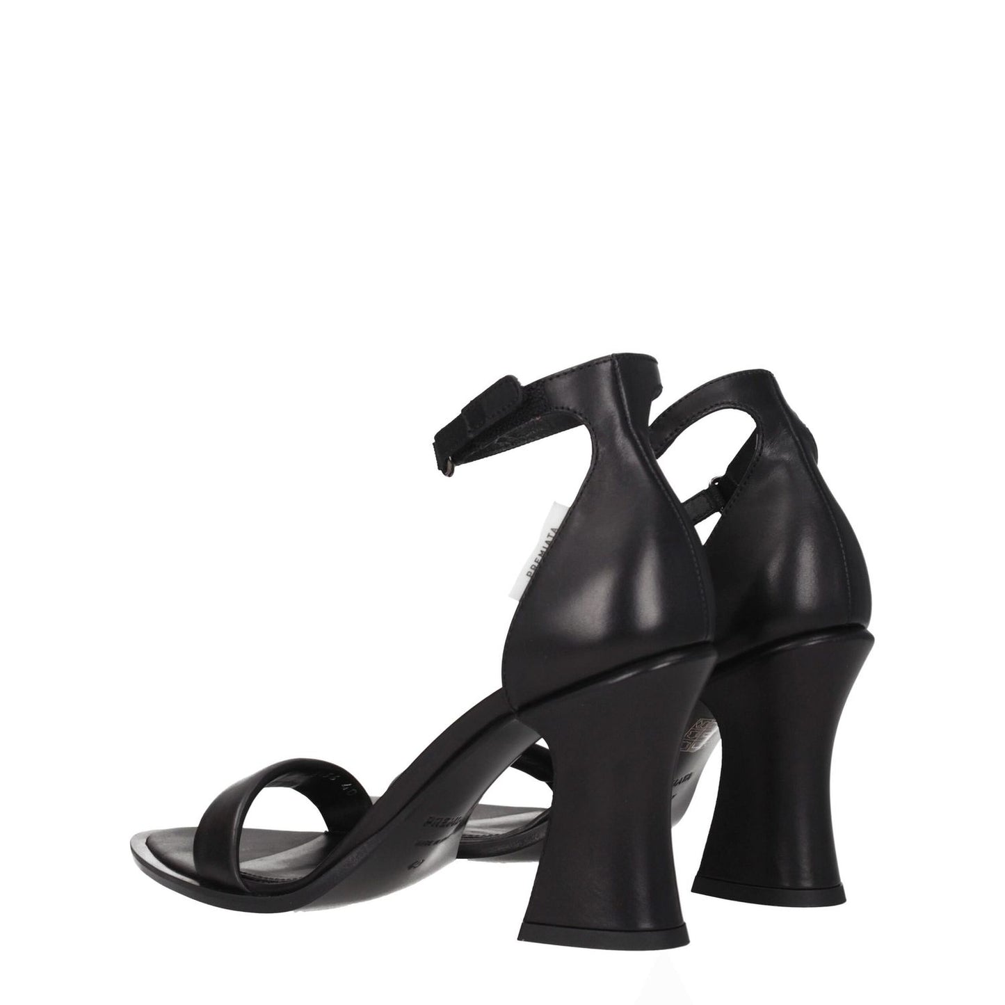 Premiata Black Leather Flat Sandals