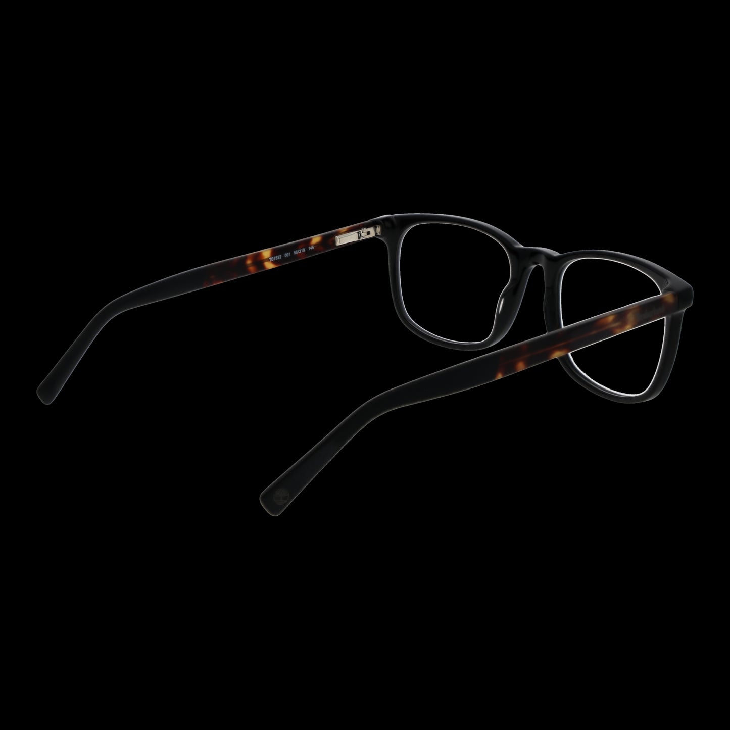 TIMBERLAND MOD. TB1822 56001 glasses for gents shown in side view with tortoiseshell arms and black frame design.