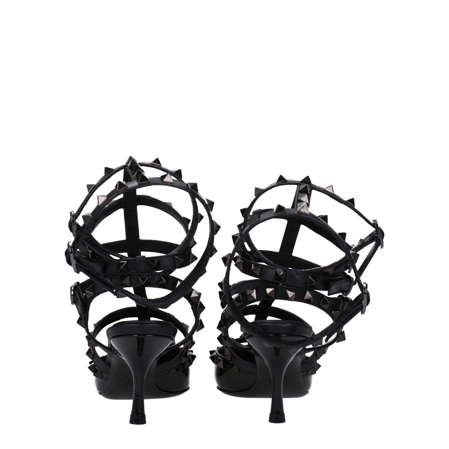 Valentino Garavani Black Leather Stiletto Heels Sandals