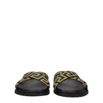 Versace Black Fabric Slippers Sandals