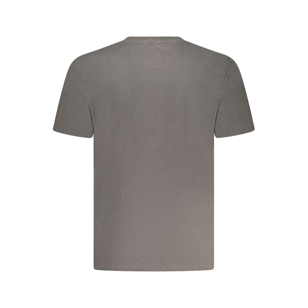 Wrangler Black Cotton T-Shirt back view with short sleeves and small logo on crew neck.