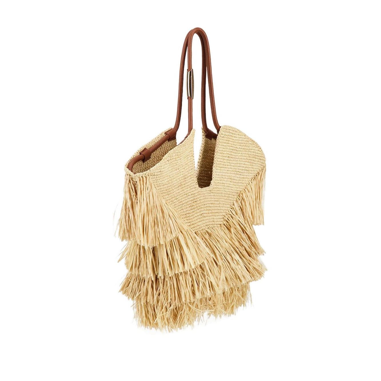 Zimmermann Goldentime medium raffia tote bag Handbag