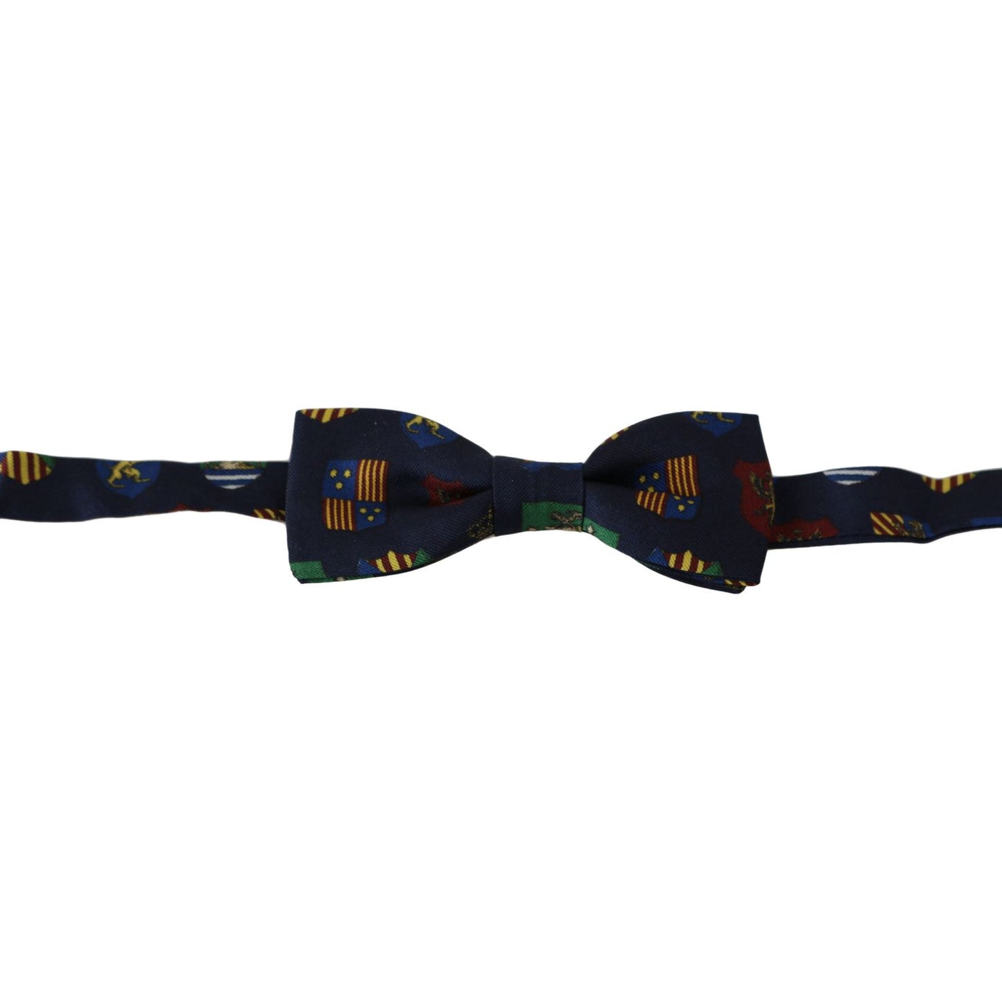 Dolce & Gabbana Blue Flags 100% Silk Adjustable Neck Papillon Men Bow Tie Bow Tie