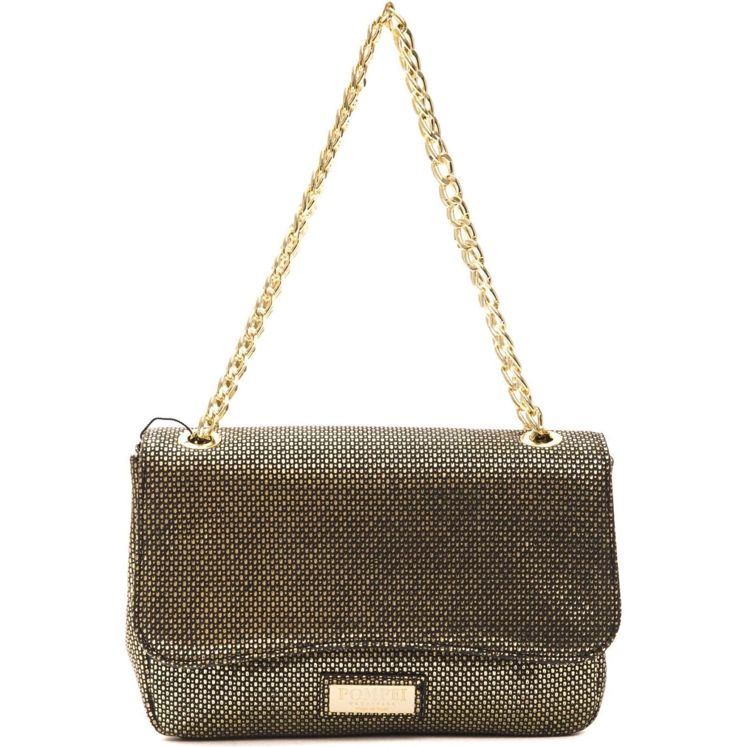 حقيبة كروس بودي نسائية من الجلد الأسود من بومبي دوناتيلا