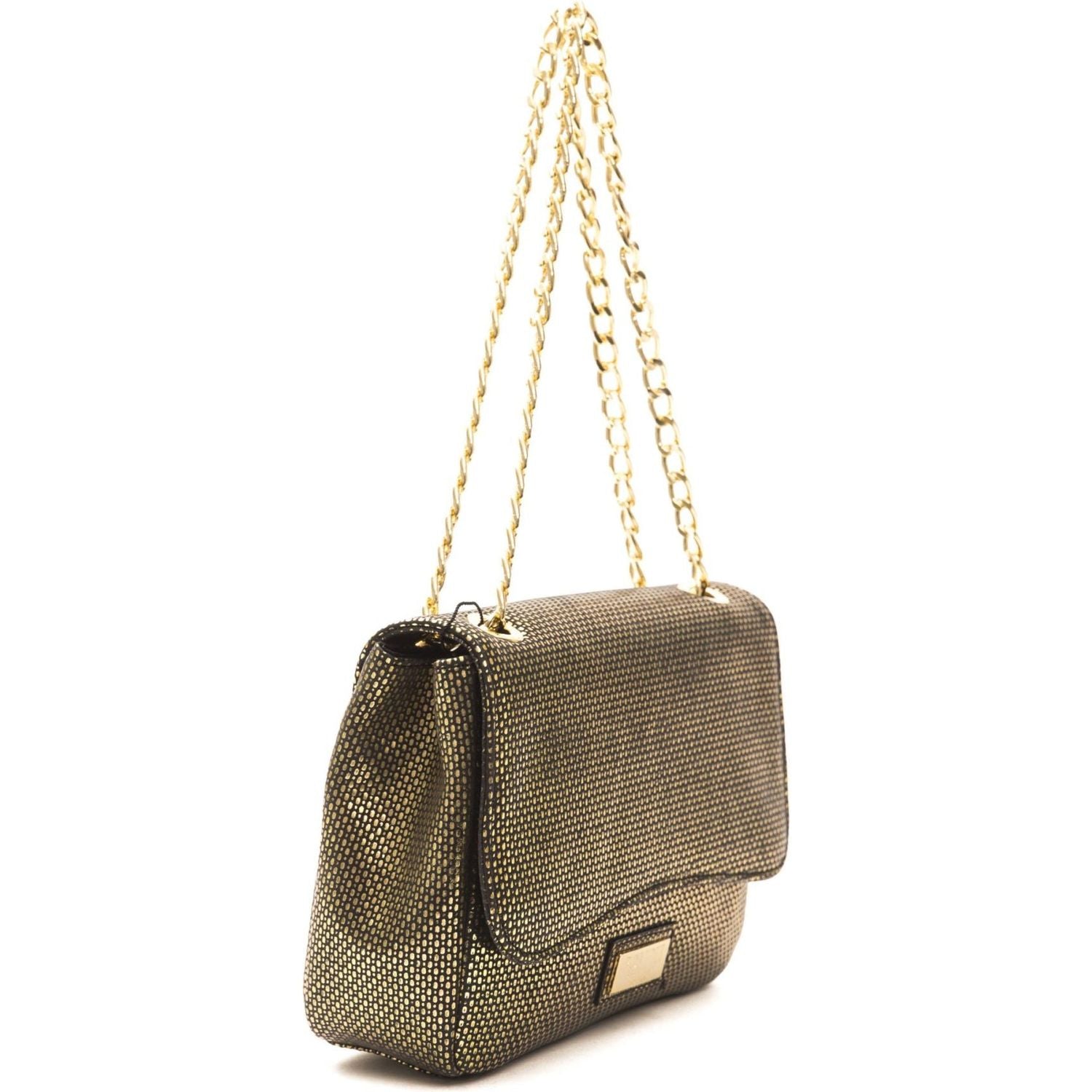 حقيبة كروس بودي نسائية من الجلد الأسود من بومبي دوناتيلا