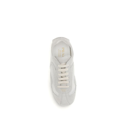 Prada White Fabric Low Top Sneakers 1728,72470364320,EU37.5/US7.5,EU38.5/US8.5,EU38/US8,EU39/US9,EU40/US10,EU41/US11,Low Tops - Sneakers - Shoes,New with tags,Prada,Shoes,Sneakers - Shoes,White,Women