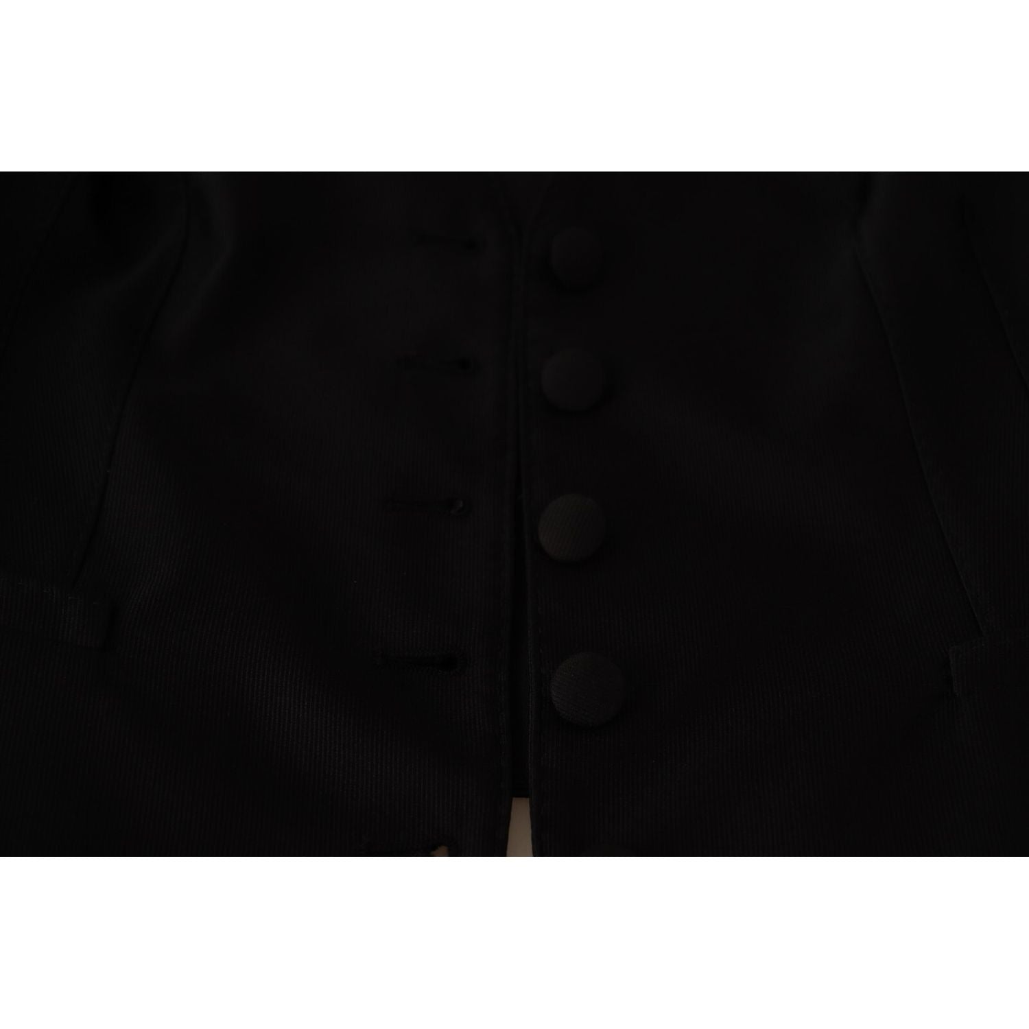 Dolce & Gabbana Solid Black Silk Sleeveless Waistcoat Vest Top