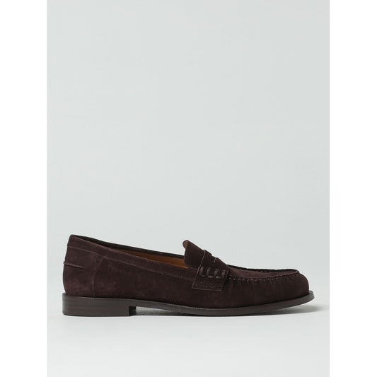 Emporio Armani Brown Suede Leather Slip-On Loafers