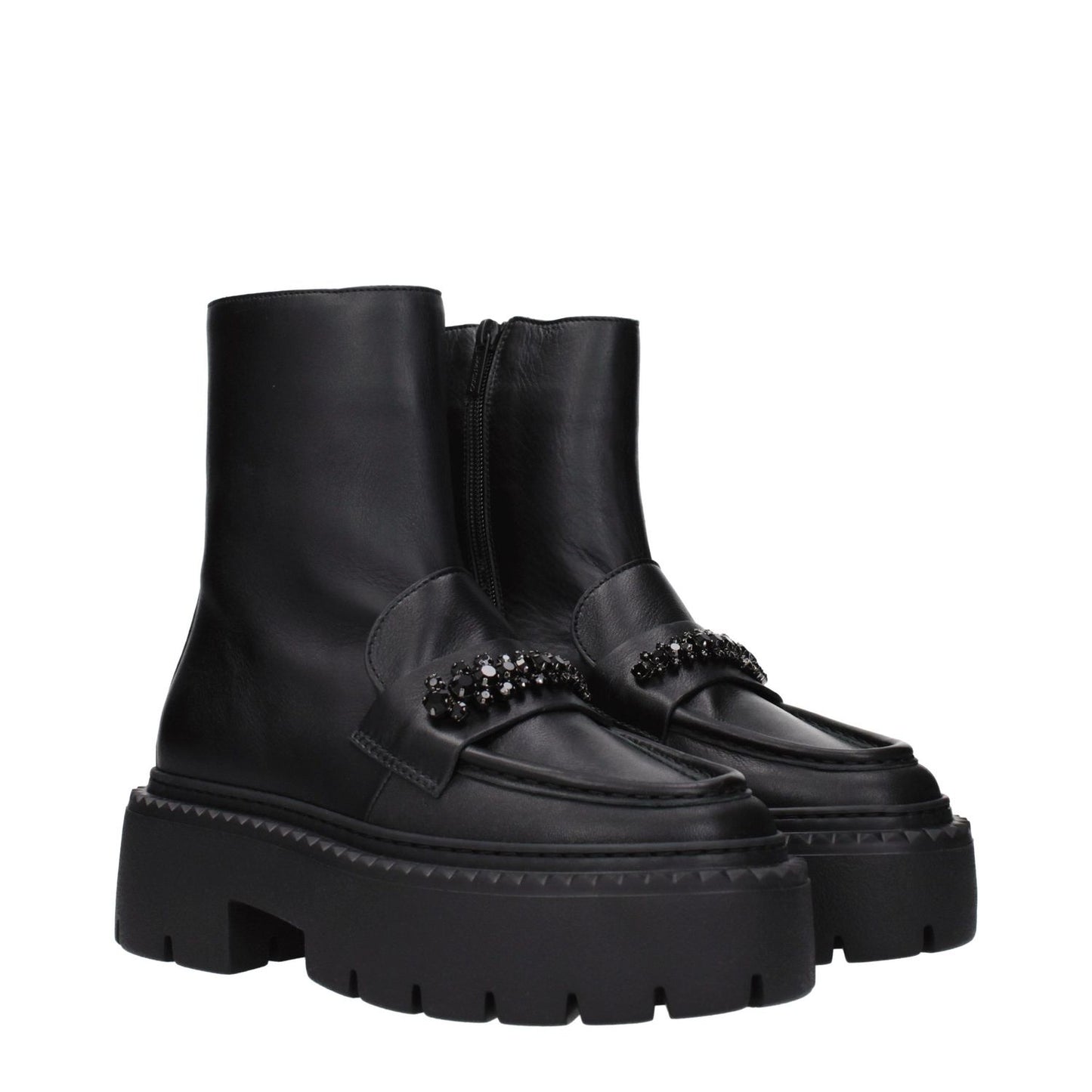 Jimmy Choo Black Leather Ankle Boots