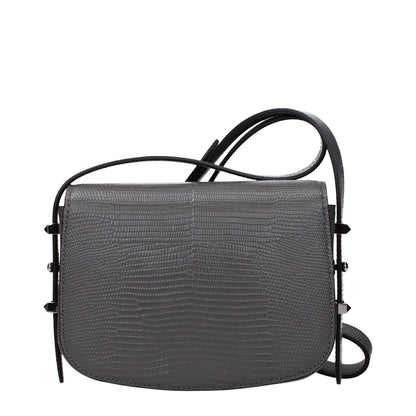 Jimmy Choo Gray Leather Shoulder Bag