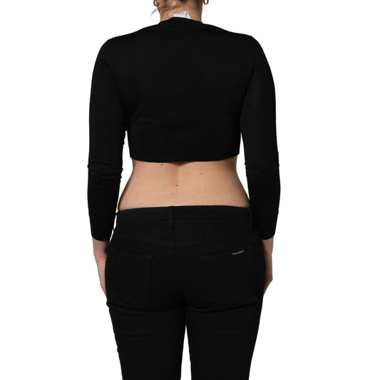 Dolce & Gabbana Black Graphic Print Long-Sleeved Top