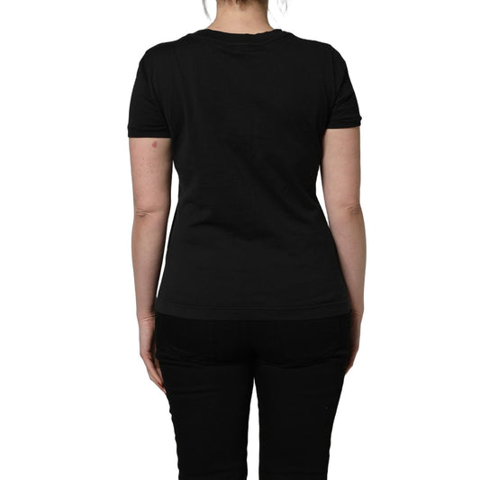 Dolce & Gabbana Black Cotton Short-Sleeve Crew Neck T-shirt