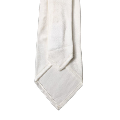 Dolce & Gabbana White Solid Silk Blend Adjustable Men Tied Necktie Tie