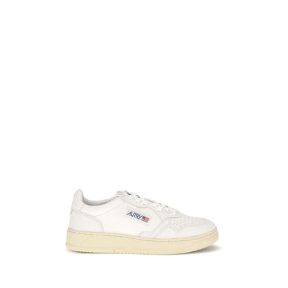 Autry White Calf Leather Bos Taurus Low Top Sneakers