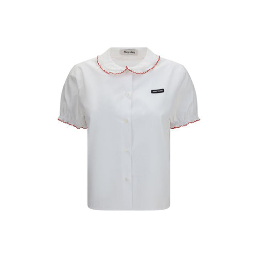 Miu Miu White Cotton Blouse